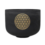Bol Cristal Noir Fleur de Vie 432 Hz